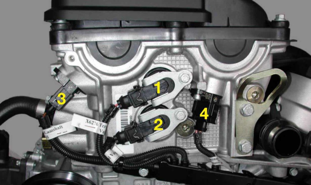 Электромагнитные клапаны системы VANOS и датчики положения распредвалов в двигателе N42