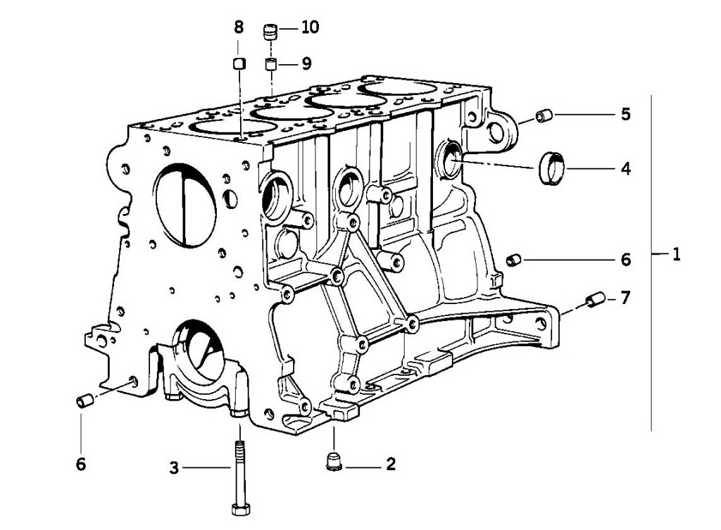 Блок цилиндров двигателя M42