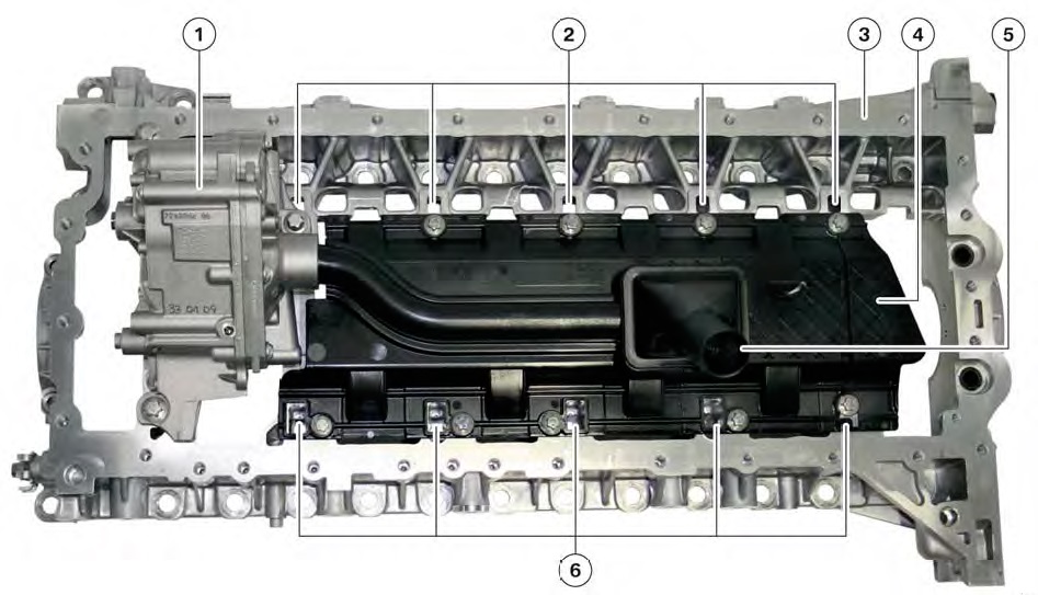 Фундаментная плита двигателя N55 - вид снизу