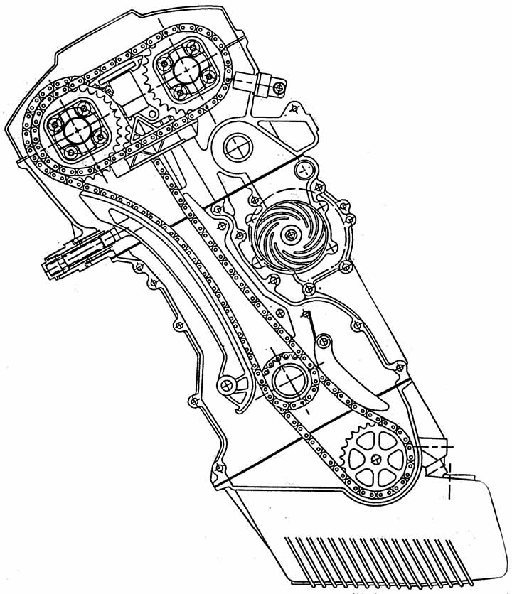 Привод распределительных валов двигателя М50
