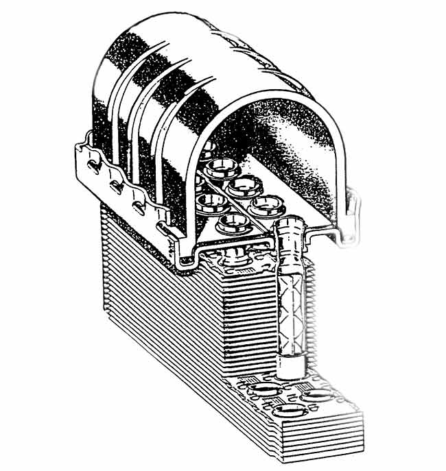 Радиатор двигателя М60 в разрезе