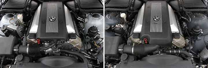 Различия-двигателей-M62-с-VANOS-(справа)-и-без-(слева)