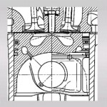 Продольный разрез камеры сгорания двигателя M57